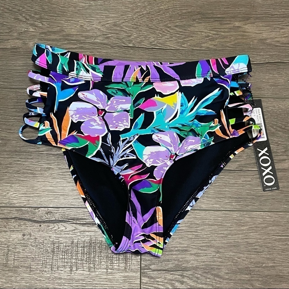 XOXO Floral High Waist Bikini Bottom Swimwear